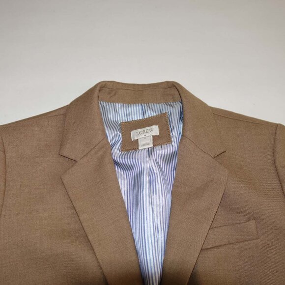 J. Crew Women's Schoolboy 2 Button Blazer Jacket Size 6 Brown Wool Blend 92480 - Picture 3 of 8